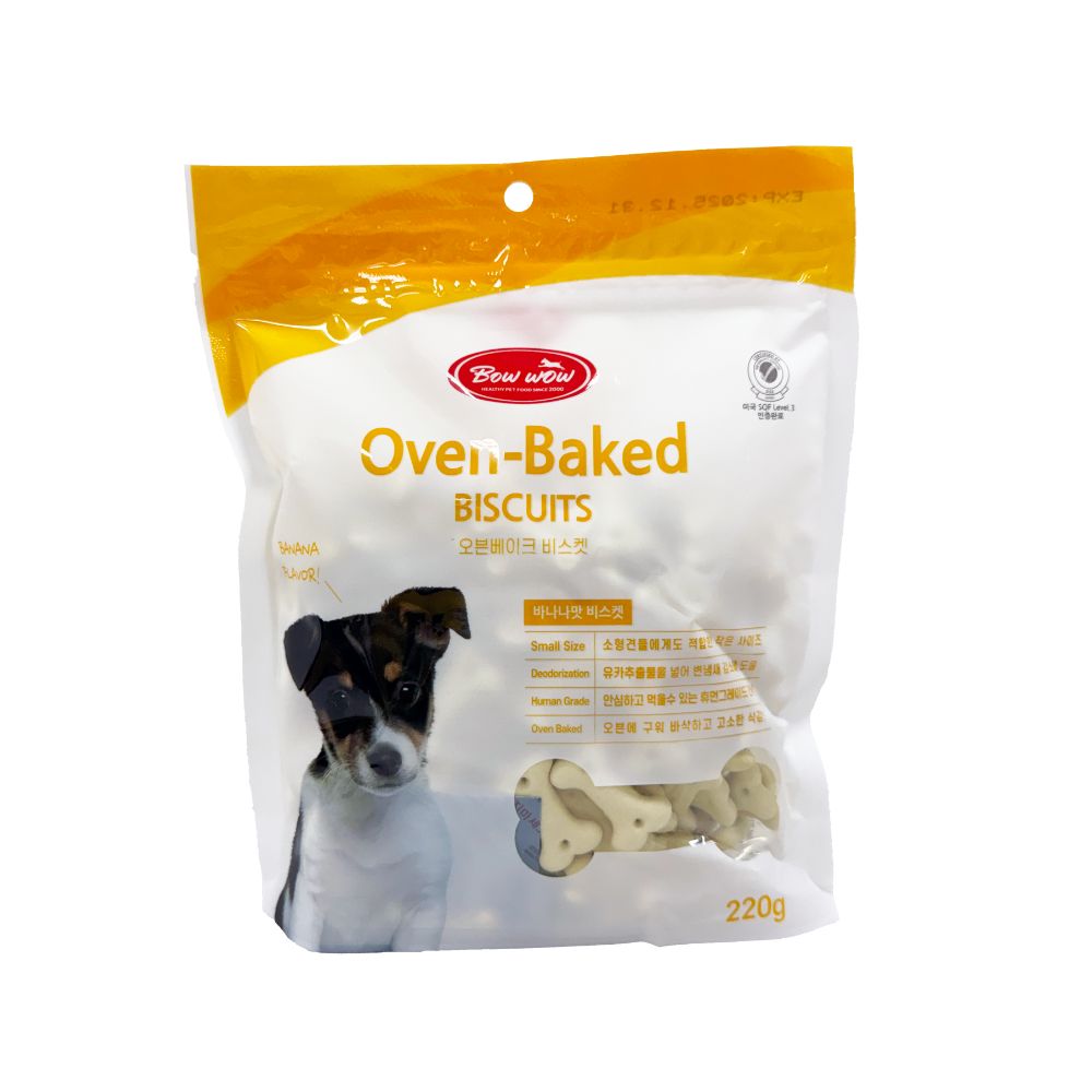 Bow Wow Dog Fruity Biscuit Banana 220g (BW2021)