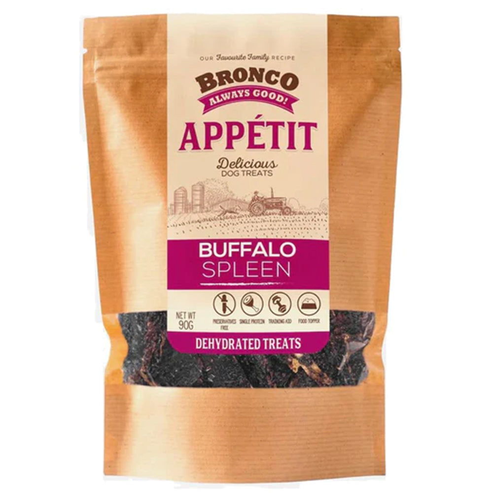 Bronco Dog Appetit Dehydrated Treats Buffalo Spleen 90g