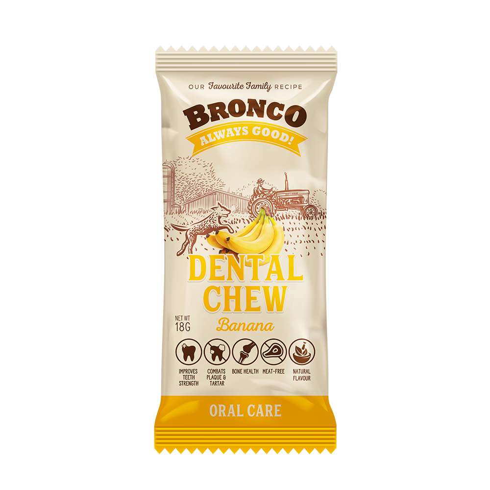 Bronco Dog Dental Chew Banana 18g