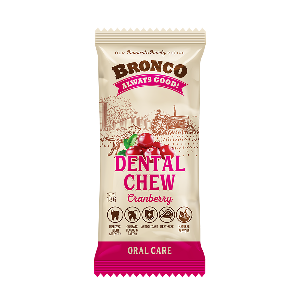 Bronco Dog Dental Chew Cranberry 18g