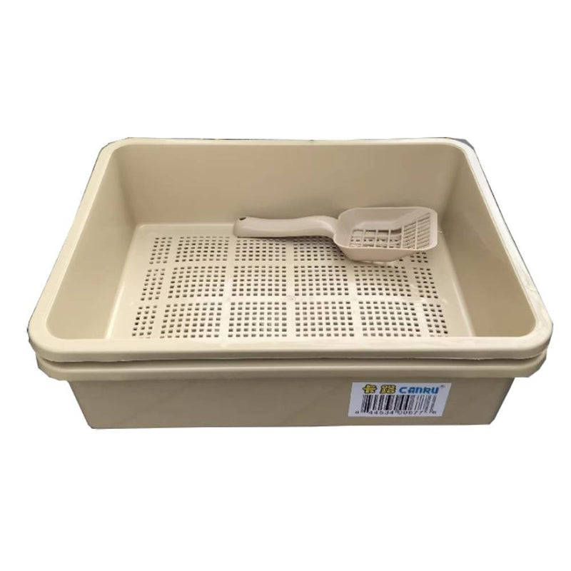 Canru Two-tier Cat Pine Litter Tray (L46cm x B36cm x H15cm)