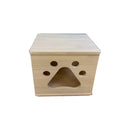Solid Wood Pet House - Paw Print S (L35cm x B30cm x H30cm)