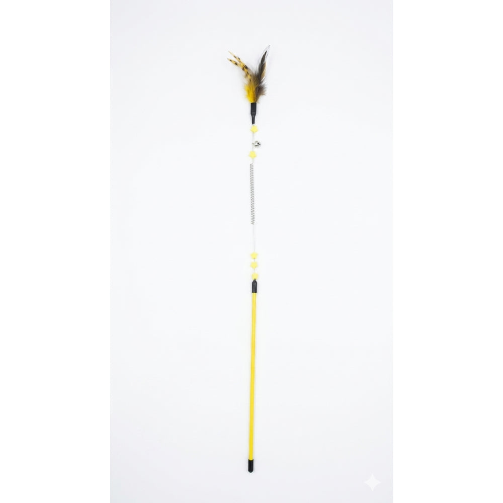 Cat Teaser with Spring, Feather & Bell 12cm (YHCT006)