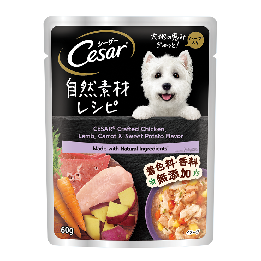 Cesar Crafted Chicken, Lamb, Carrot & Sweet Potato 60g