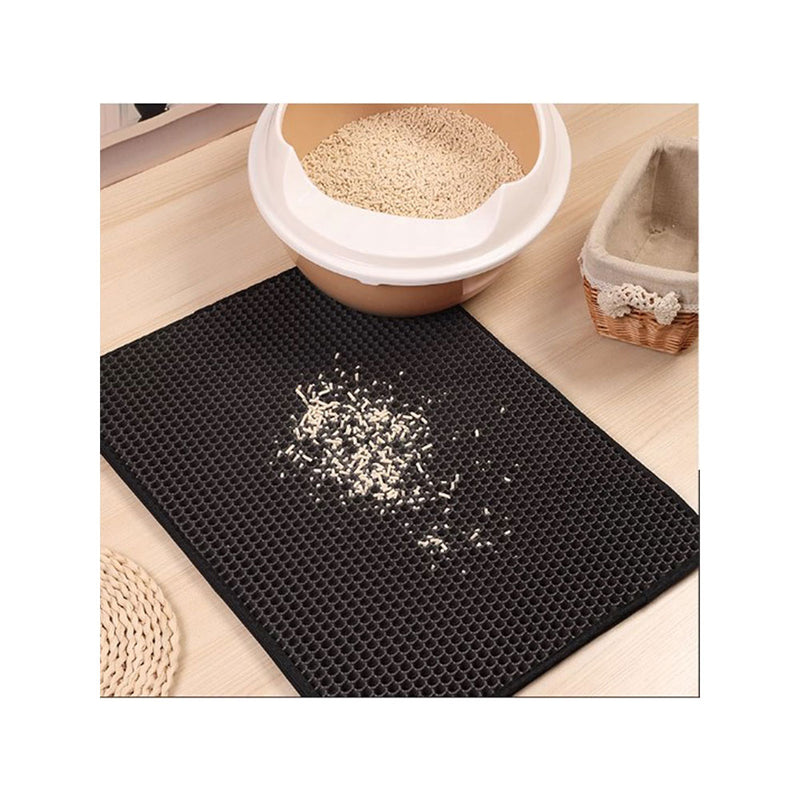 DDX Cat Two-Layer Litter Mat Black - L30cm x B30cm