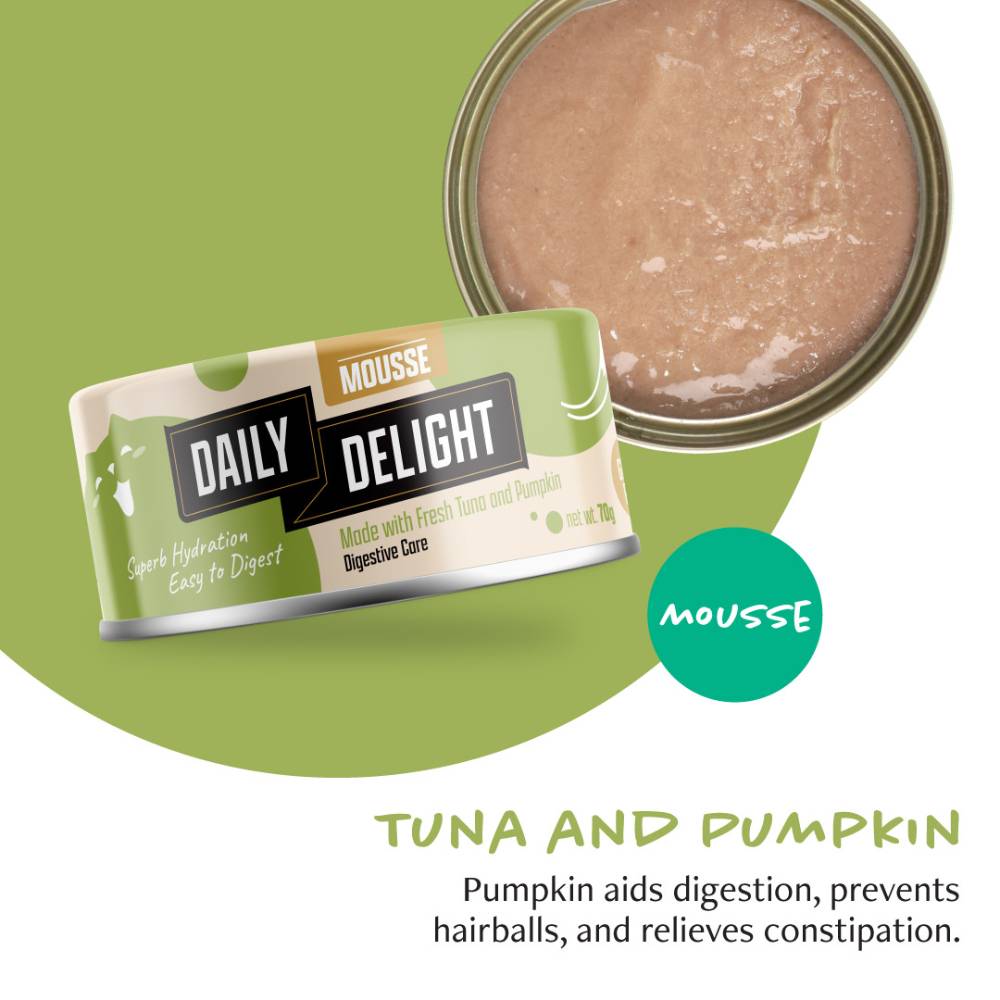 Daily Delight Mousse with Tuna & Pumpkin Canned Cat Food 70g (DD612)