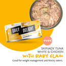 Daily Delight Pure Skipjack Tuna White & Chicken with Baby Clam Canned Cat Food 80g (DD41N)