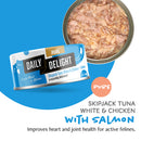 Daily Delight Pure Skipjack Tuna White & Chicken with Salmon Canned Cat Food 80g (DD43N)
