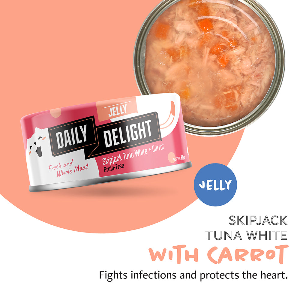 Daily Delight Skipjack Tuna White with Carrot in Jelly Canned Cat Food 80g (DD51)