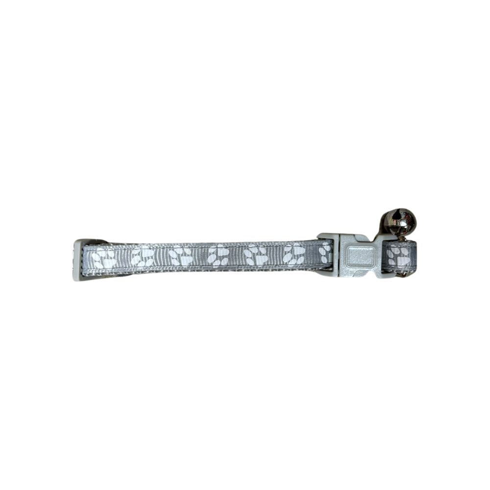 Dog Collar Paw Print Grey