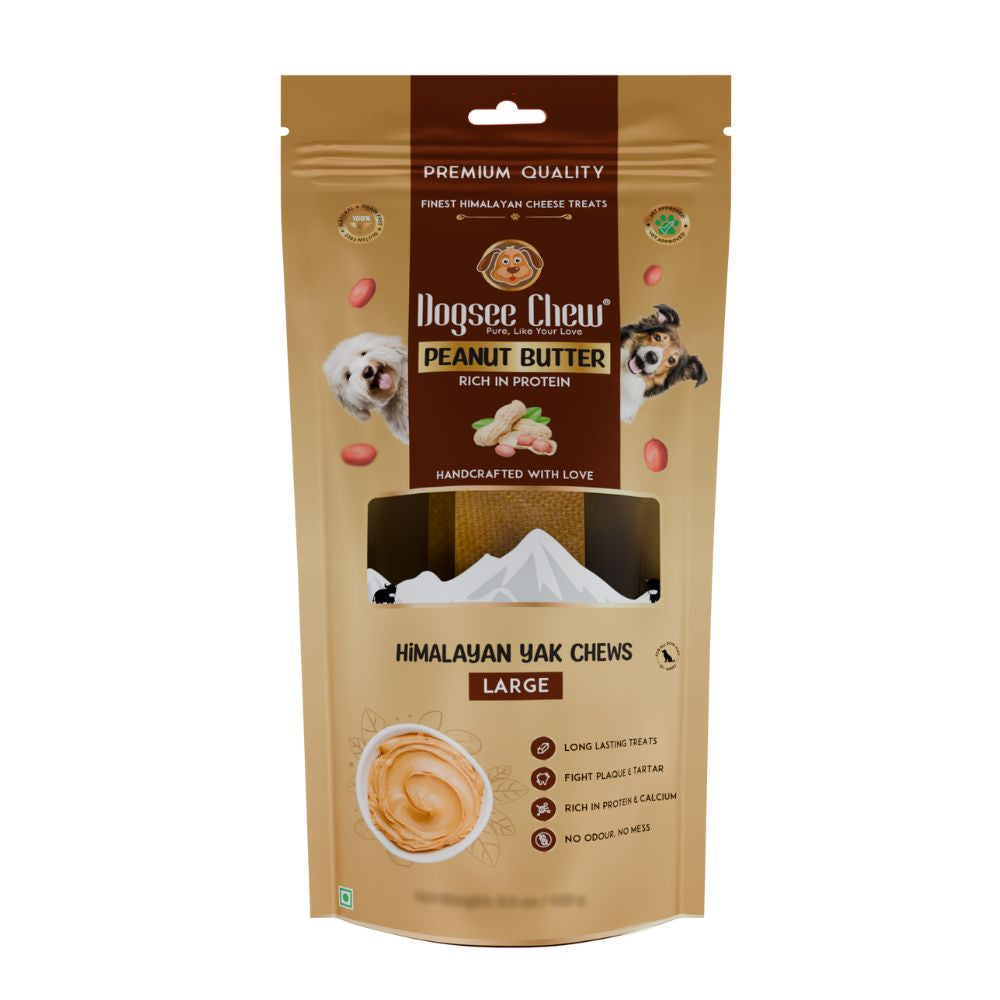 Dogsee Dog Chew Large Himalayan Yak Chews Bar Peanut Butter 130g