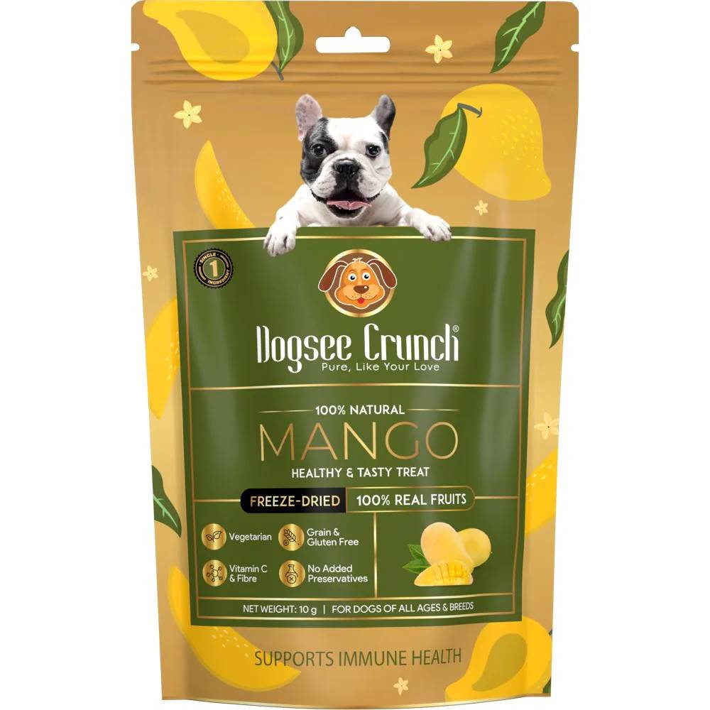 Dogsee Dog Crunch Single-Ingredient Training Treat Freeze-Dried Mango 10g