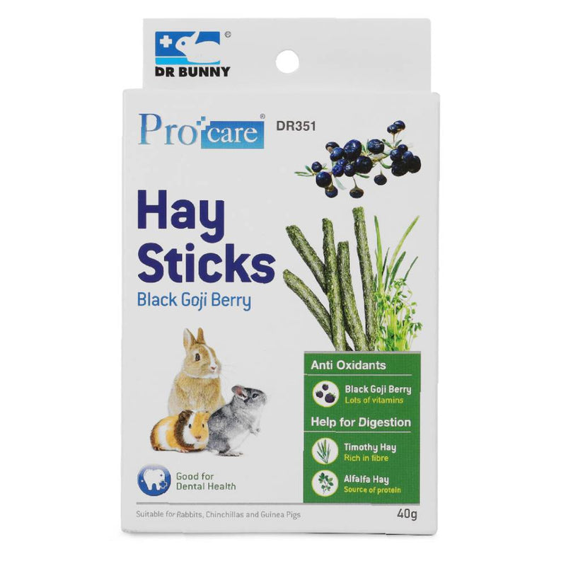 Dr Bunny Hay Sticks Black Goji Berry 40g