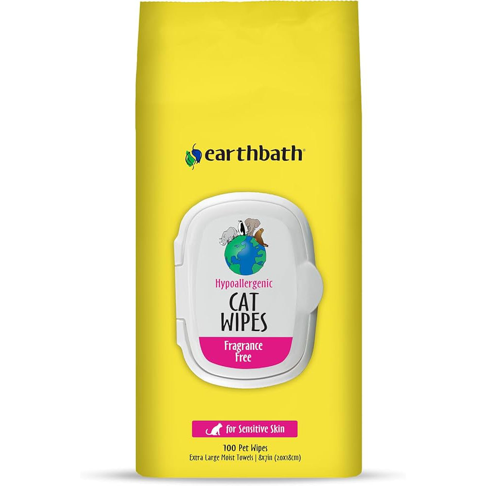 Earthbath Cat Wipes Hypo-Allergenic & Fragrance Free 100sheets