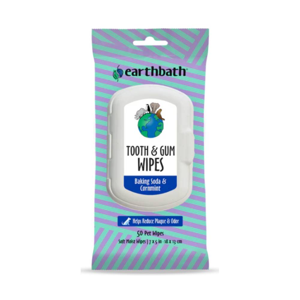 Earthbath Dog & Cat Tooth & Gum Wipes Baking Soda & Cornmint 50sheets
