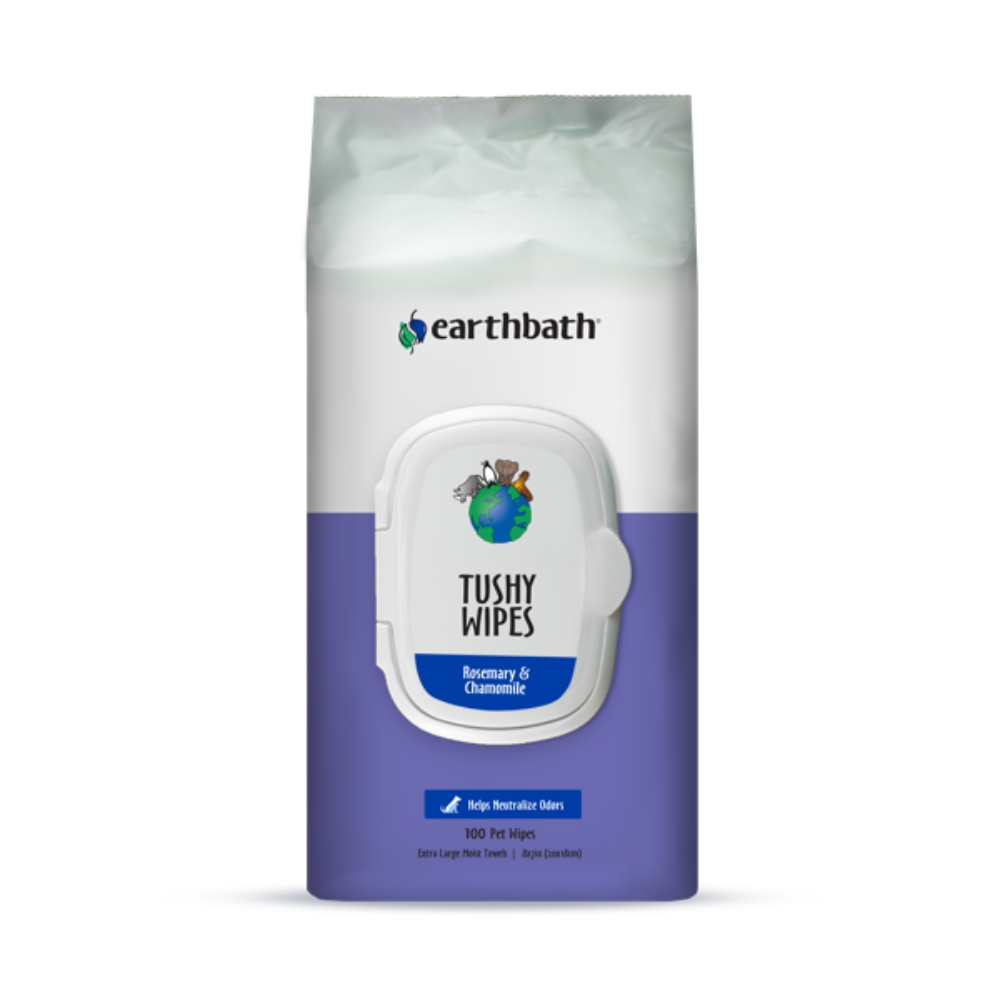Earthbath Dog & Cat Tushy Wipes Rosemary & Chamomile 100sheets