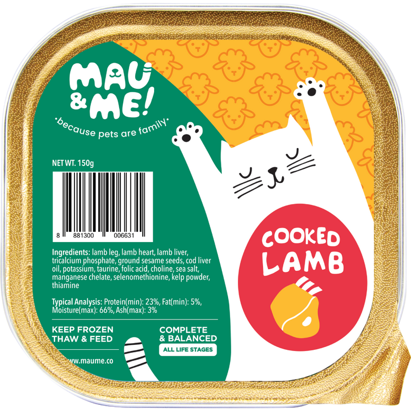 *FROZEN* Mau&Me! Cat Cooked Lamb Complete & Balanced 150g