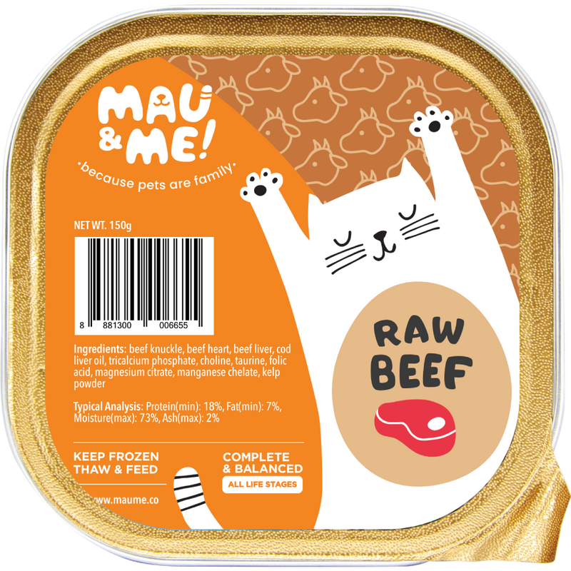 *FROZEN* Mau&Me! Cat Raw Beef Complete & Balanced 150g