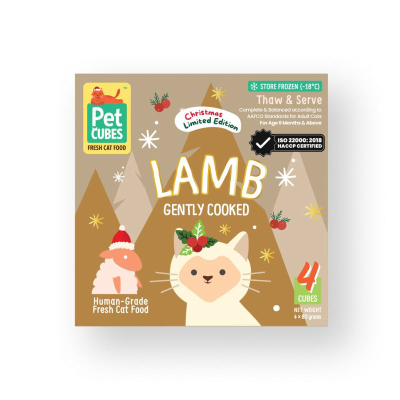 *FROZEN* PetCubes Cat Gently Cooked Lamb Christmas Edition 320g