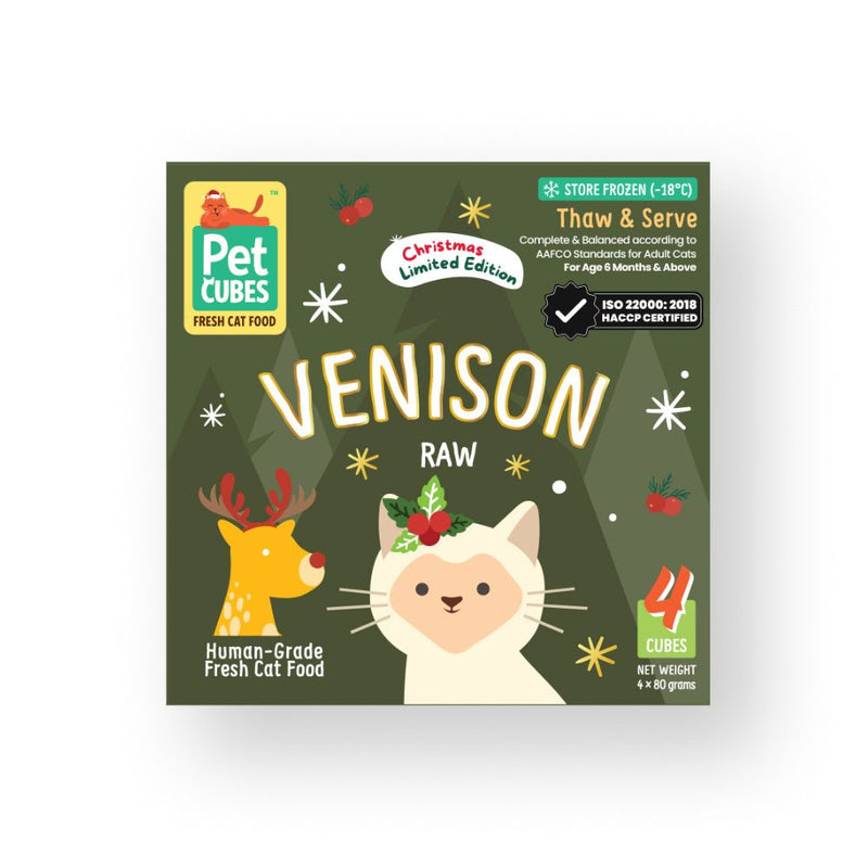 *FROZEN* PetCubes Cat Raw Venison Christmas Edition 320g