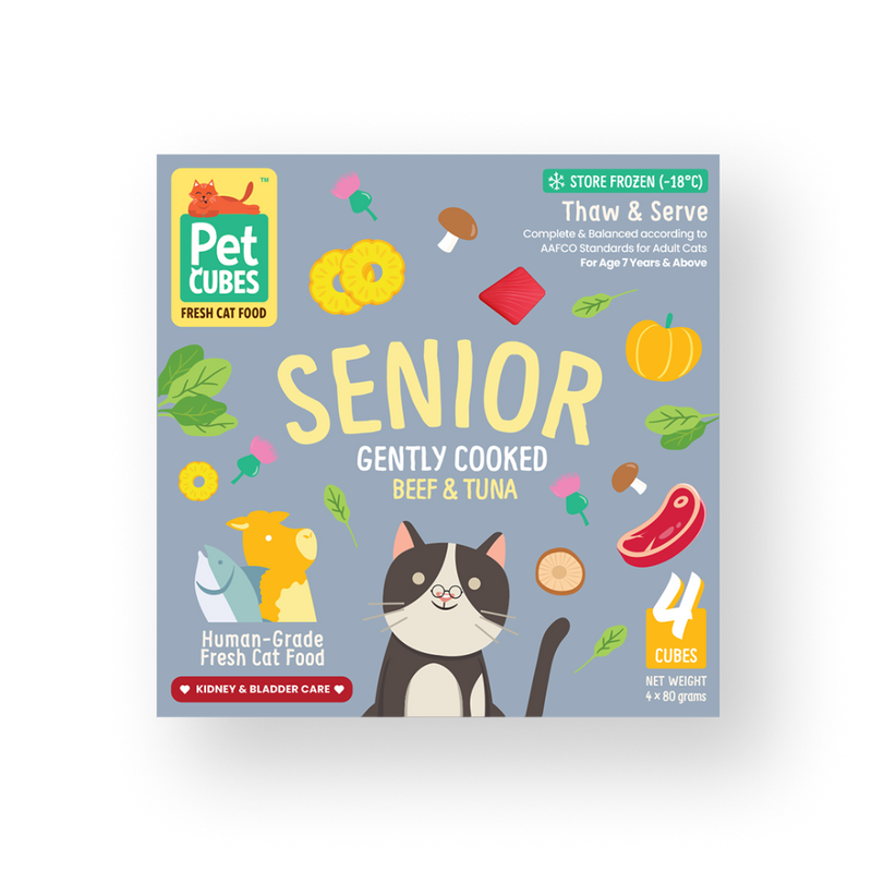 *FROZEN* PetCubes Cat Senior Gently Cooked Beef & Tuna 320g