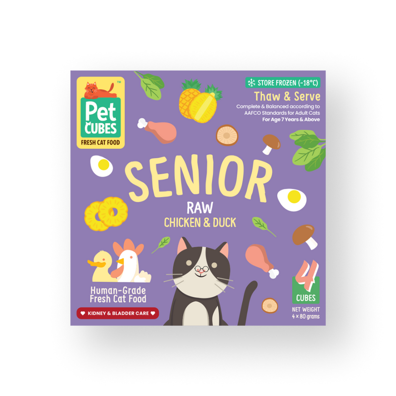 *FROZEN* PetCubes Cat Senior Raw Chicken & Duck 320g