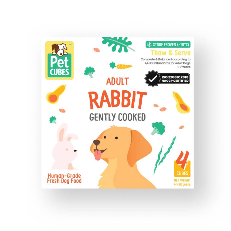 *FROZEN* PetCubes Dog Gently Cooked Rabbit 2.25kg (7 x 320g)