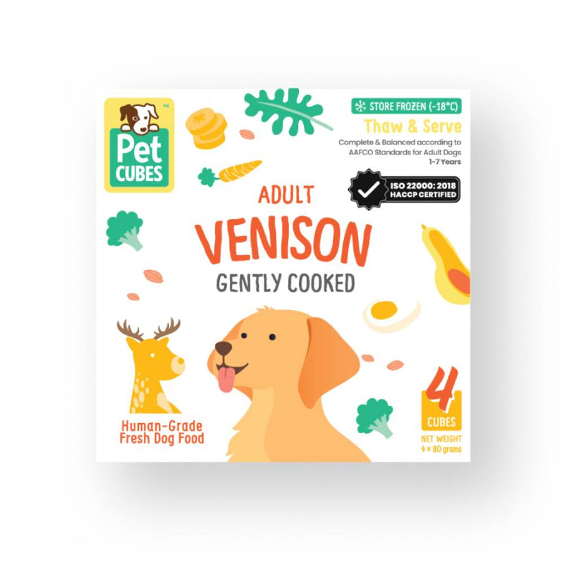 *FROZEN* PetCubes Dog Gently Cooked Venison 2.25kg (7 x 320g)