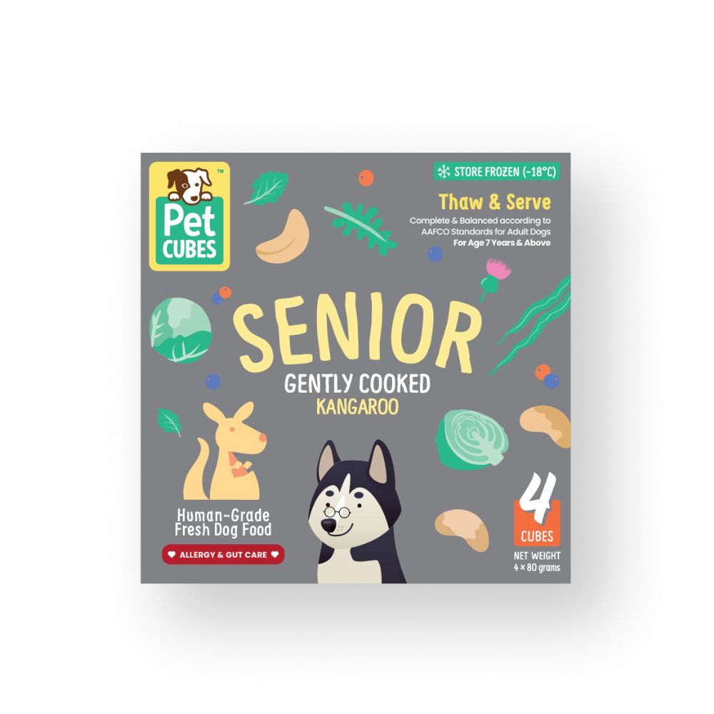 *FROZEN* PetCubes Dog Senior Frozen Gently Cooked Kangaroo 320g