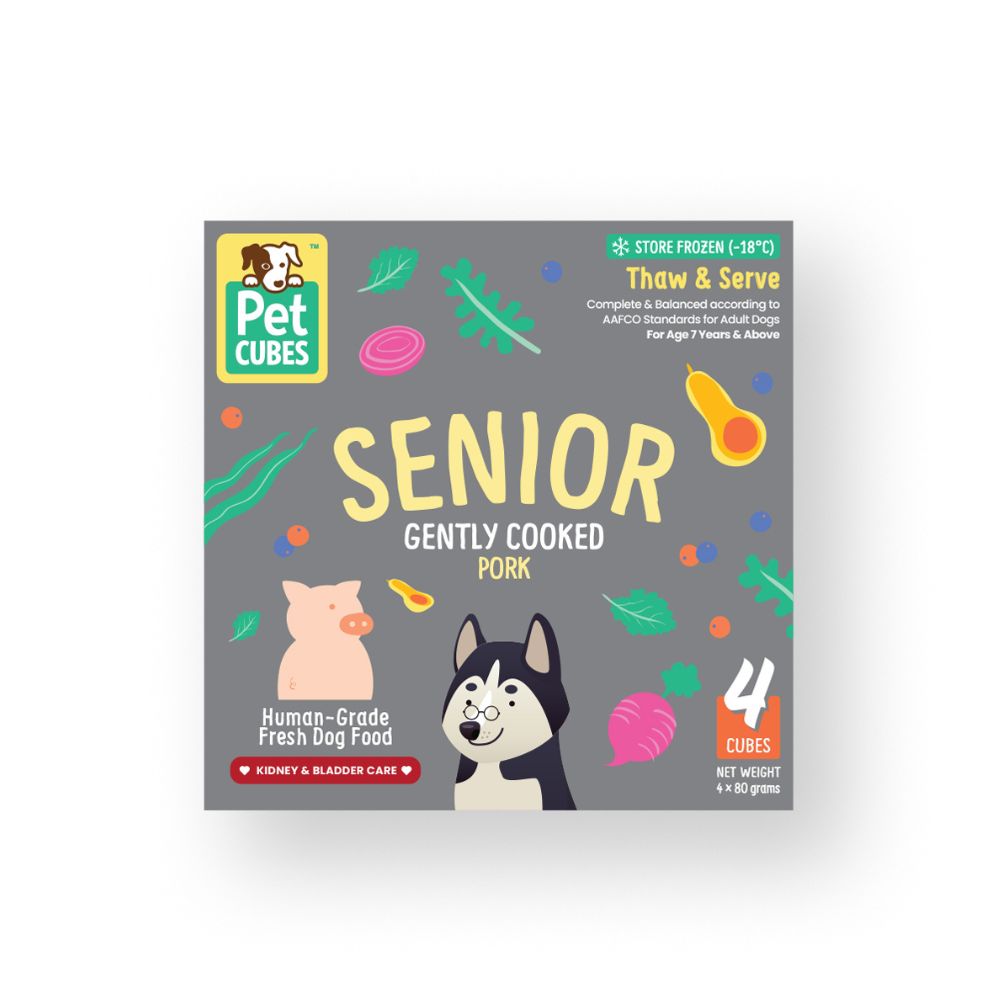 *FROZEN* PetCubes Dog Senior Frozen Gently Cooked Pork 320g