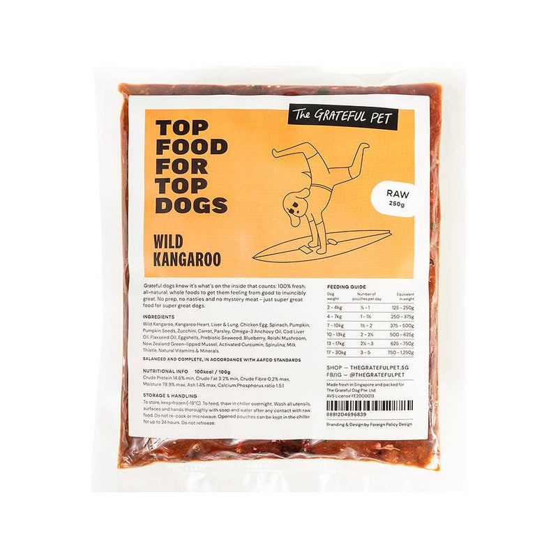 *FROZEN* The Grateful Pet Dog Raw Wild Kangaroo 250g