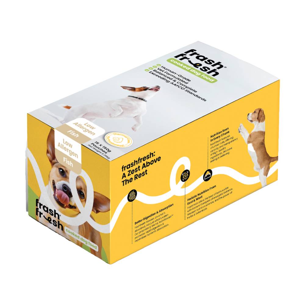 *FROZEN* Frashfresh Cooked Dog Food Low-Allergen Fish 2.25kg (15 x 150g)