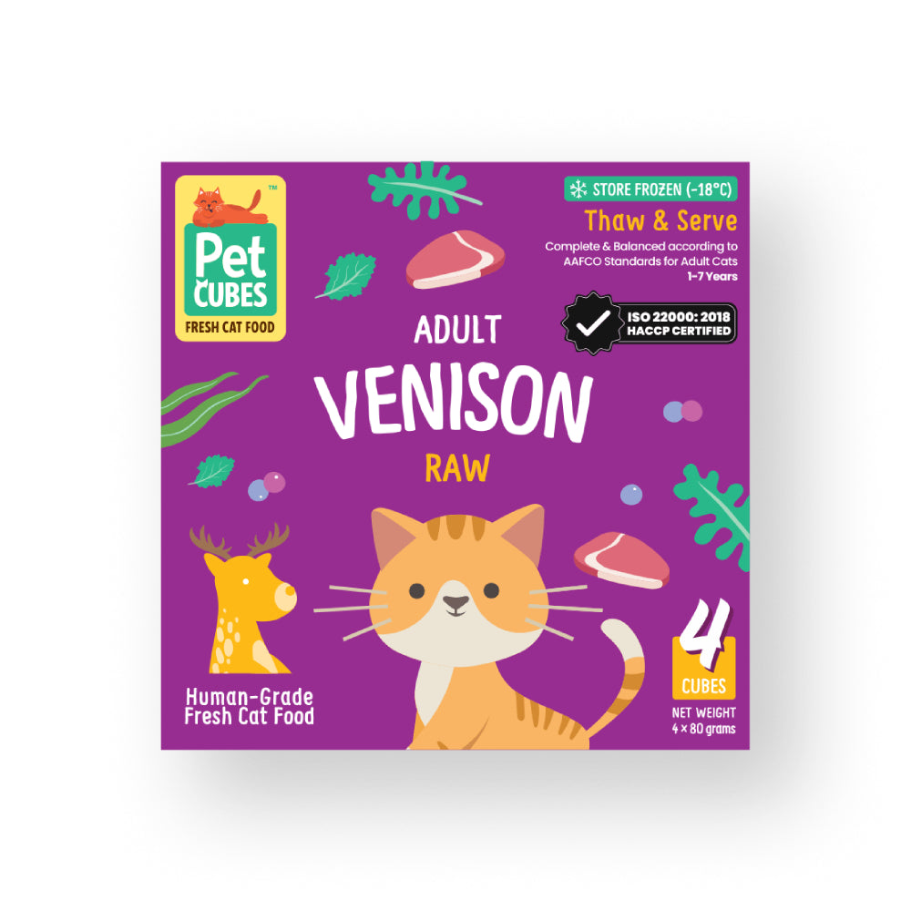 *FROZEN* PetCubes Cat Raw Venison 320g