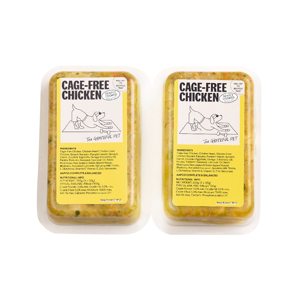 *FROZEN* The Grateful Pet Dog Gently Cooked Cage-Free Chicken 250g (125g x 2)