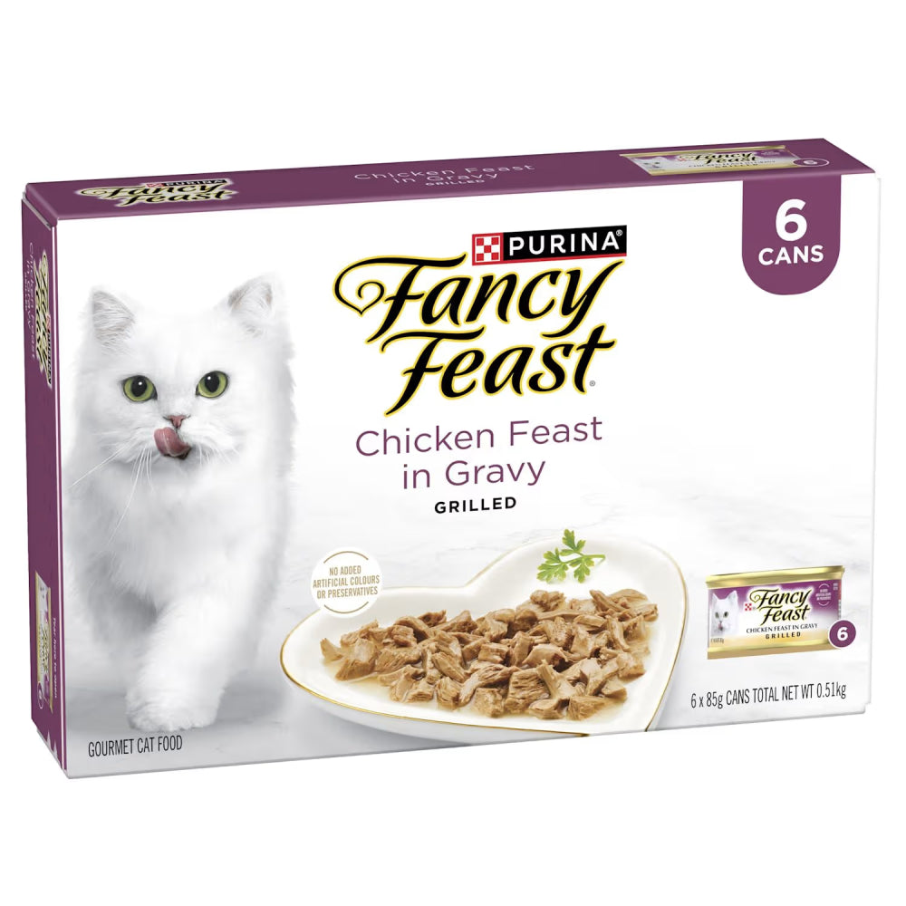 Fancy Feast Grilled Chicken Feast in Gravy Multipack Canned Cat Food 85g x 6