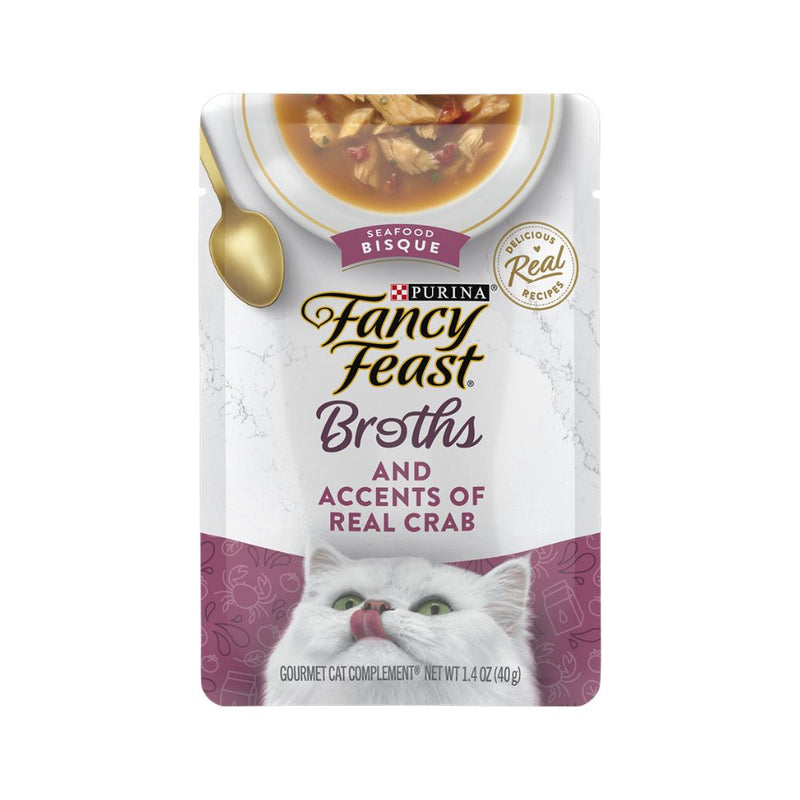 Fancy Feast Seafood Bisque Broth And Accents Of Real Crab 40g