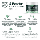 Fera Pets Dog Hip + Joint Turmeric Curcumin 90 Soft Chews 11.1oz