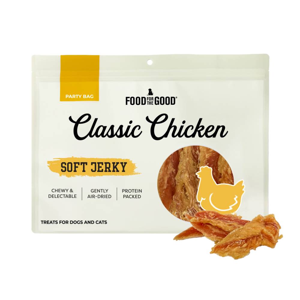 Food For The Good Dog & Cat Treats Party Bag Classic Chicken Soft Jerky 400g