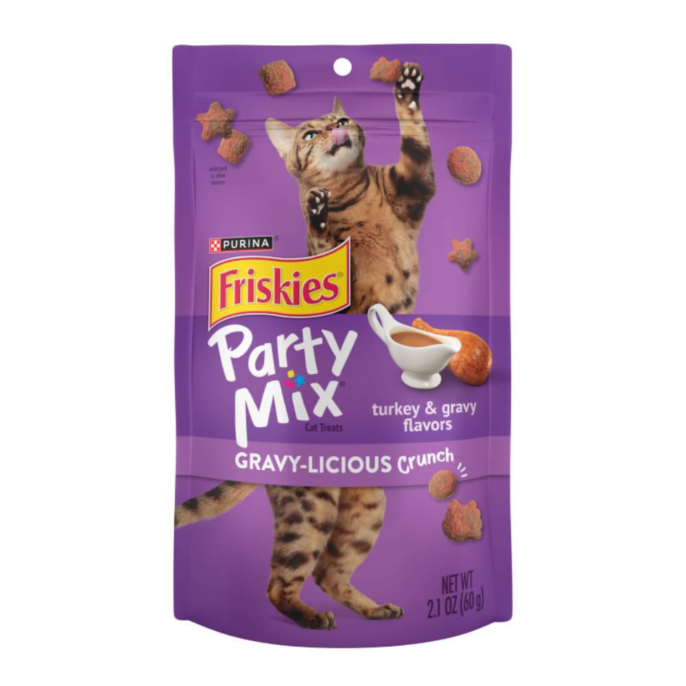 Friskies Partymix Crunch Gravy-liscious Turkey & Gravy 60g