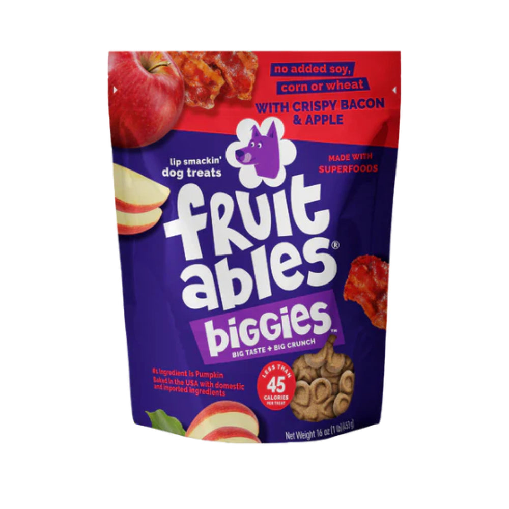 Fruitables Dog Treats Biggies Crispy Bacon & Apple 16oz