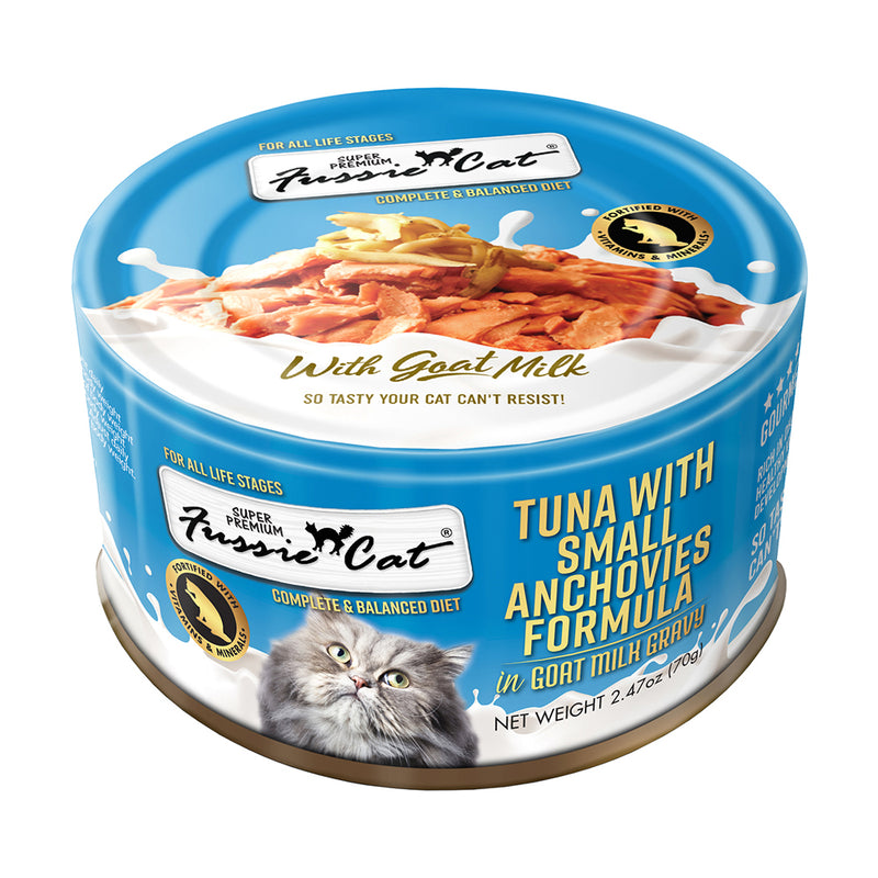 Fussie Cat Goat Milk Tuna with Small Anchovies in Gravy 70g