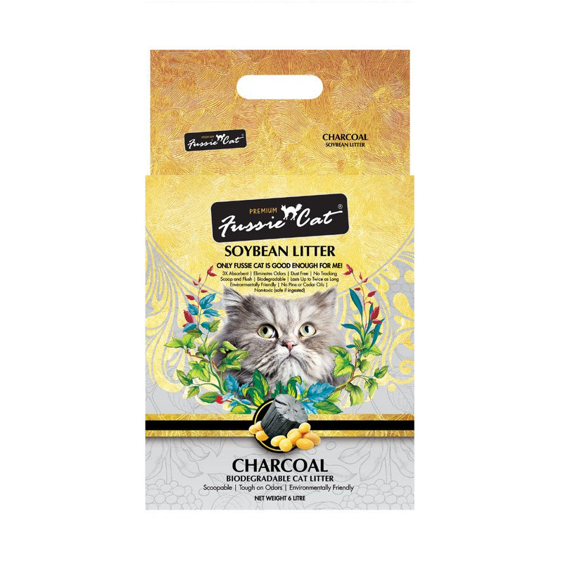 Fussie Cat Japanese Soybean Litter Charcoal 6L