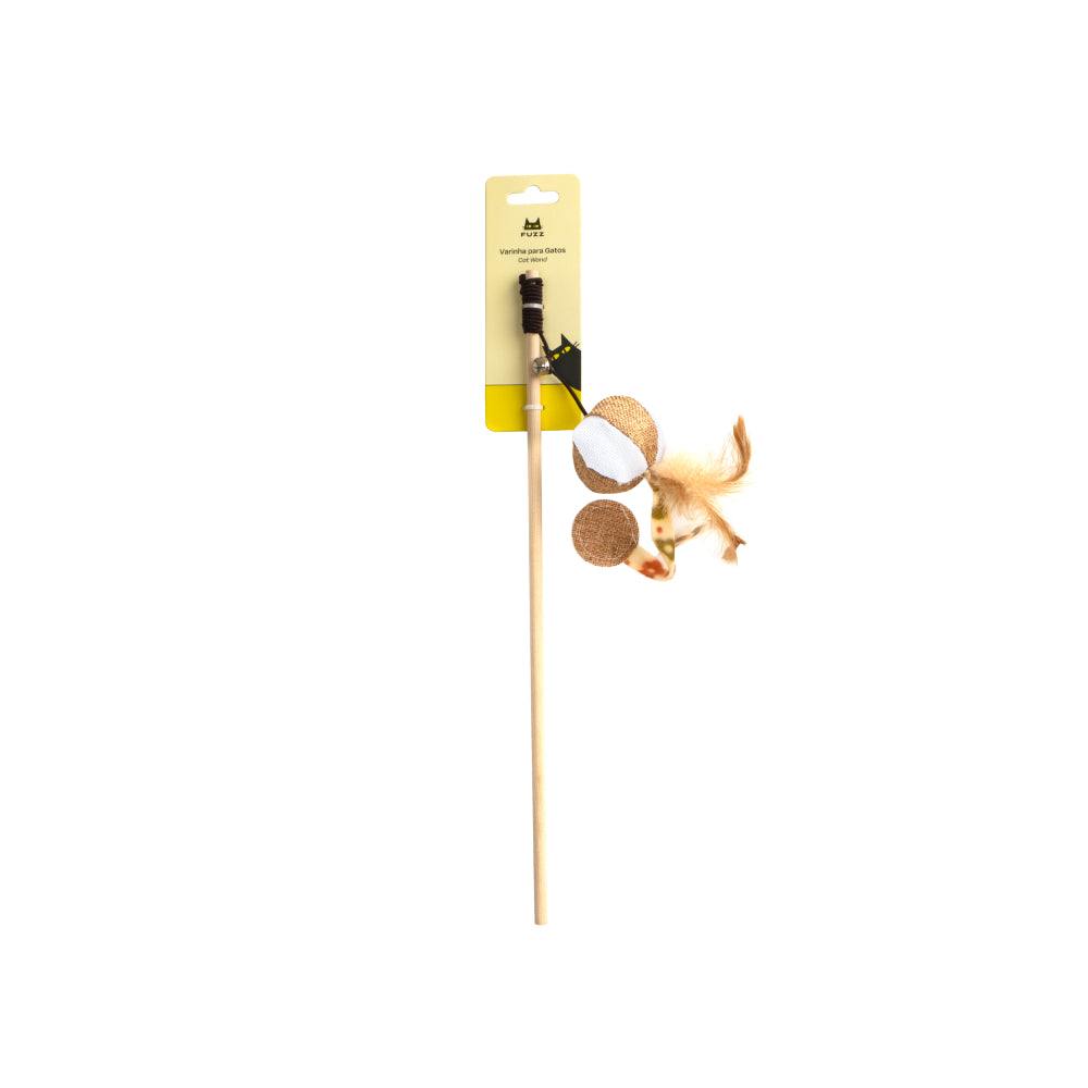 Fuzz Cat Toy Rustic Beach Ball Wand