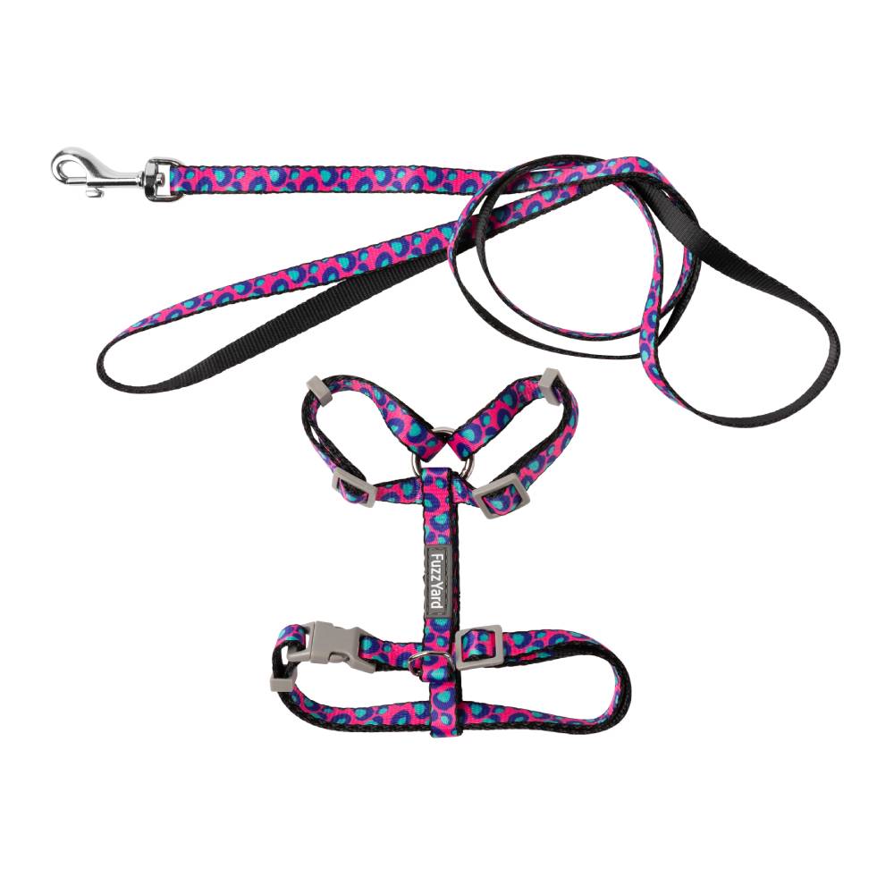 FuzzYard Cat Walking Set - Wild One Bubblegum