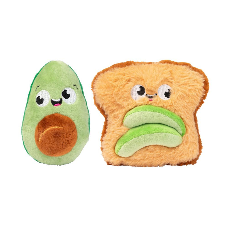 FuzzYard Dog Plush Toy - Avocado & Toast 2PK