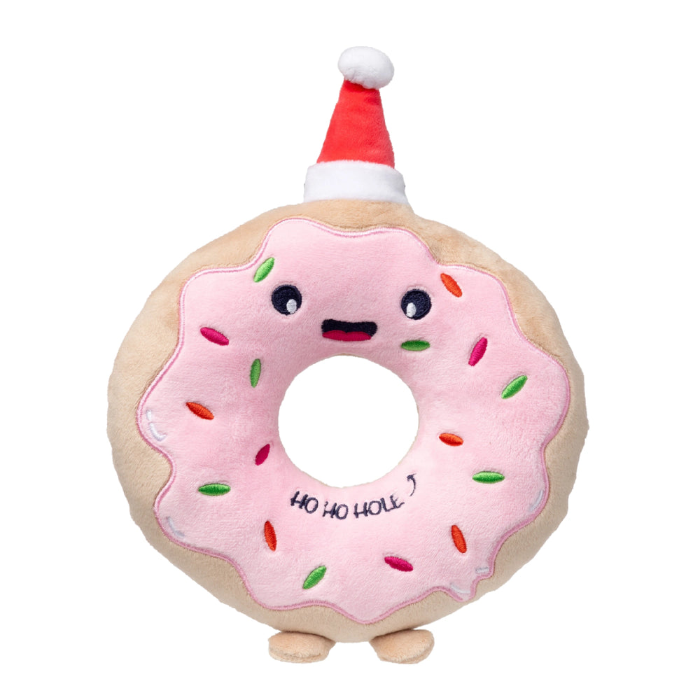 FuzzYard Ho Ho Donut Christmas dog plush toy front view