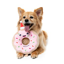 FuzzYard Ho Ho Donut Christmas dog plush toy shown in use