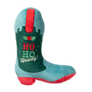 FuzzYard Ho Ho Howdy Boot Christmas dog plush toy side view