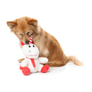 FuzzYard Peppermint Electra Christmas dog plush toy shown in use