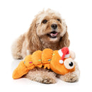FuzzYard Shelvis Presley Christmas dog plush toy shown in use